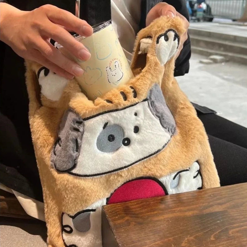 Cartoon Dalmatians Rabbit Plush Handbag Girl Storage Bag