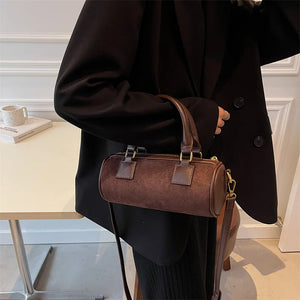 Velvet Cylinder Mini Messenger Bag Handbag