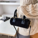 Velvet Cylinder Mini Messenger Bag Handbag