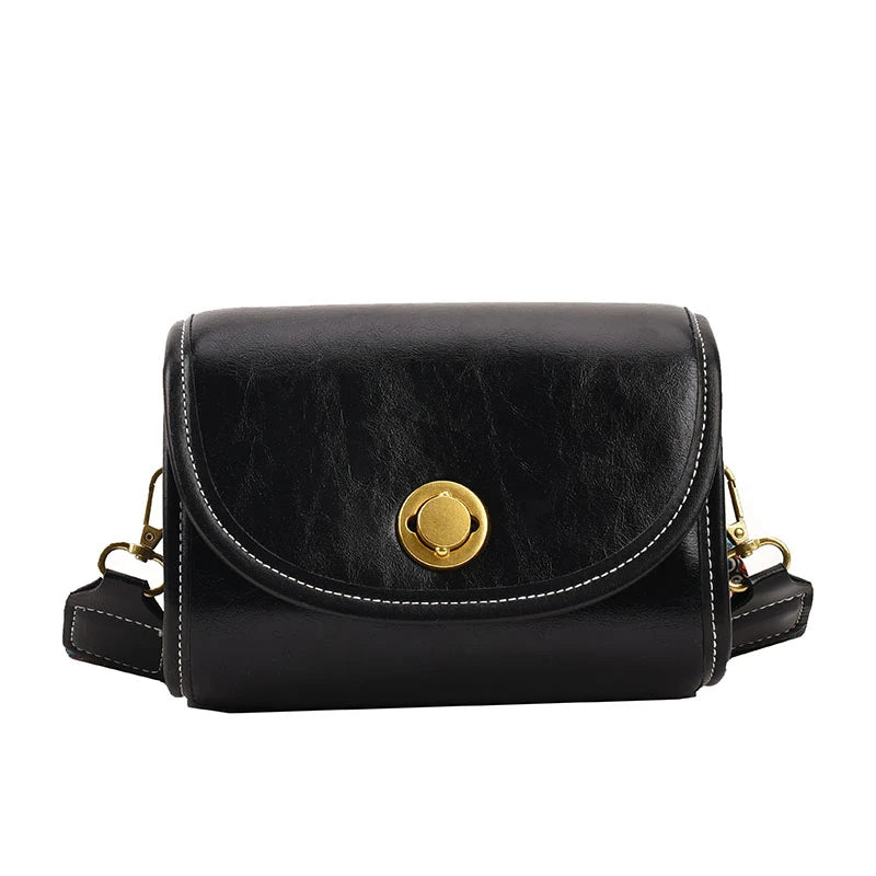Wide Shoulder Bag Solid PU Messenger Bag Wallet
