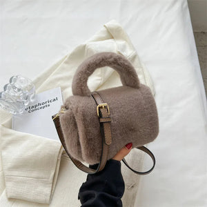 Plush Messenger Bag for Women, Autumn/Winter All-match Portable Bag