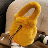 Plush Shoulder Bag Women's Messenger Bag Portable Fur Bag