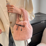 Plush Shoulder Bag Women's Messenger Bag Portable Fur Bag