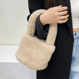 Autumn/Winter Plush Bag for Women 2022 - Luxury Lamb Wool Bucket Bag