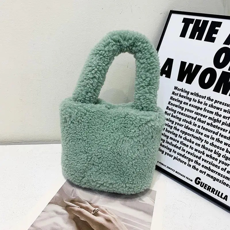 Autumn/Winter Plush Bag for Women 2022 - Luxury Lamb Wool Bucket Bag