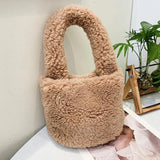 Autumn/Winter Plush Bag for Women 2022 - Luxury Lamb Wool Bucket Bag