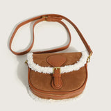 Autumn Winter Plush Bag Retro Lamb Hair Shoulder Crossbody Handbag