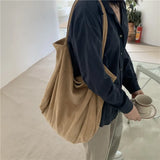 Corduroy Single Shoulder Bag Large Tote Shopping Bag