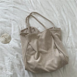 Corduroy Single Shoulder Bag Large Tote Shopping Bag