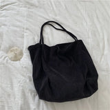 Corduroy Single Shoulder Bag Large Tote Shopping Bag