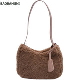 Autumn Winter Lamb Wool Bag Women's Single Shoulder Plush
