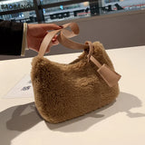 Autumn Winter Lamb Wool Bag Women's Single Shoulder Plush