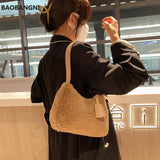 Autumn Winter Lamb Wool Bag Women's Single Shoulder Plush