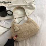 Autumn Winter Lamb Wool Bag Women's Single Shoulder Plush