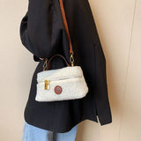 Vintage Small Bag for Women Lamb Hair Bucket Bag