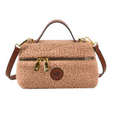 Vintage Small Bag for Women Lamb Hair Bucket Bag