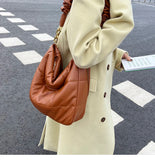 Soft Leather Shoulder Bag Large Capacity Women's Messenger Bucket Bag