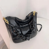 Soft Leather Shoulder Bag Large Capacity Women's Messenger Bucket Bag