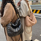 Soft Leather Shoulder Bag Large Capacity Women's Messenger Bucket Bag
