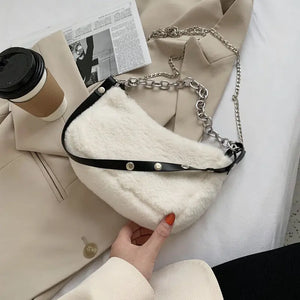 Autumn/Winter Lamb Fur Bag Chain Shoulder Diagonal Portable Bag