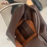 Soft Leather Tote Bag Large Capacity Shoulder Bag Lady Bag Minimalist Casual