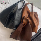 Soft Leather Tote Bag Large Capacity Shoulder Bag Lady Bag Minimalist Casual