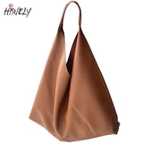 Soft Leather Tote Bag Large Capacity Shoulder Bag Lady Bag Minimalist Casual