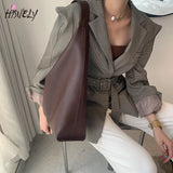 Soft Leather Tote Bag Large Capacity Shoulder Bag Lady Bag Minimalist Casual