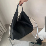 Soft Leather Tote Bag Large Capacity Shoulder Bag Lady Bag Minimalist Casual