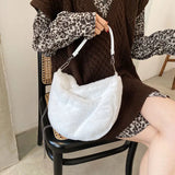 Plush One-Shoulder Chain Handbag