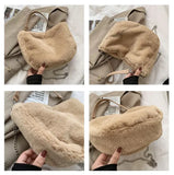 Plush One-Shoulder Chain Handbag
