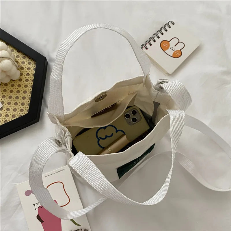 Autumn Canvas Shoulder Bag Solid Mini Bag Messenger Handbag