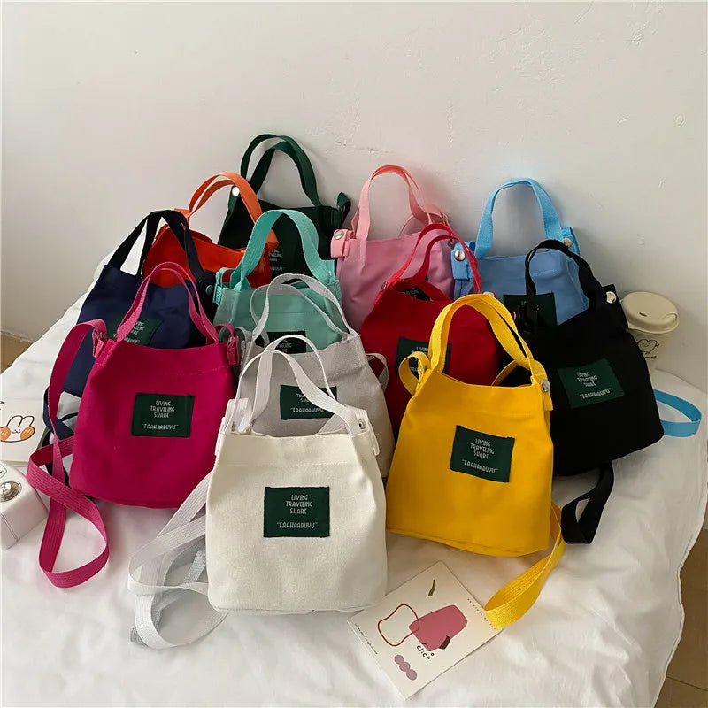 Autumn Canvas Shoulder Bag Solid Mini Bag Messenger Handbag