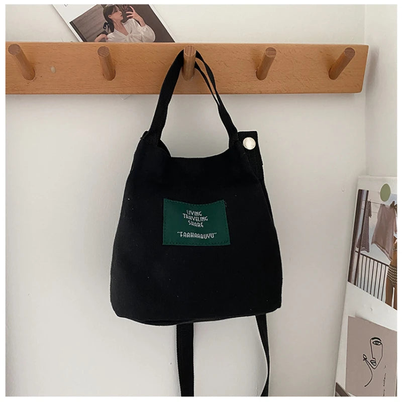 Autumn Canvas Shoulder Bag Solid Mini Bag Messenger Handbag