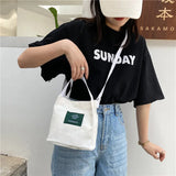 Autumn Canvas Shoulder Bag Solid Mini Bag Messenger Handbag