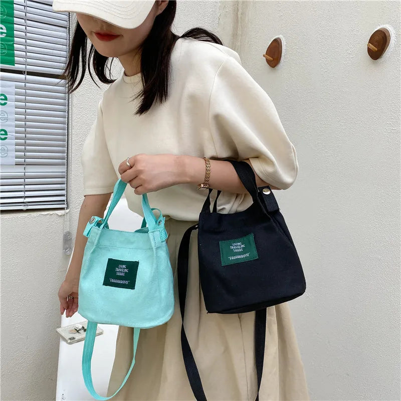 Autumn Canvas Shoulder Bag Solid Mini Bag Messenger Handbag