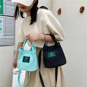 Autumn Canvas Shoulder Bag Solid Mini Bag Messenger Handbag
