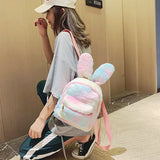Autumn Bunny Ears Backpack Plush Student Bag