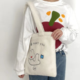 Embroidery Lamb Velvet Handbag Large-Capacity Shoulder Bag