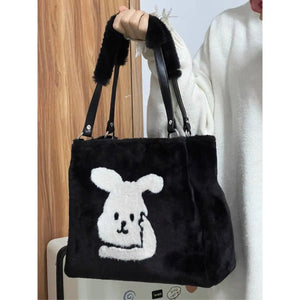 Plush Rabbit Shoulder Bag Large Capacity Women Handbags