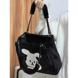 Plush Rabbit Shoulder Bag Large Capacity Women Handbags