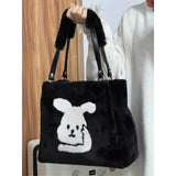 Plush Rabbit Shoulder Bag Large Capacity Women Handbags