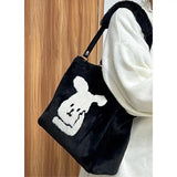 Plush Rabbit Shoulder Bag Large Capacity Women Handbags