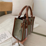 Striped Women's Shoulder Bag Travel Briefcase Handle Sling Strap R