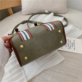 Striped Women's Shoulder Bag Travel Briefcase Handle Sling Strap R