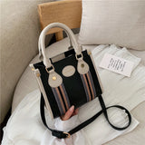 Striped Women's Shoulder Bag Travel Briefcase Handle Sling Strap R
