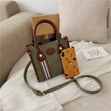 Striped Women's Shoulder Bag Travel Briefcase Handle Sling Strap R