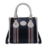 Striped Women's Shoulder Bag Travel Briefcase Handle Sling Strap R