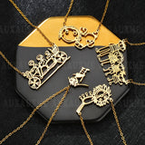 Auxauxme Children's Drawing Necklace Stainless Steel Kid's Art