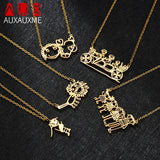 Auxauxme Children's Drawing Necklace Stainless Steel Kid's Art